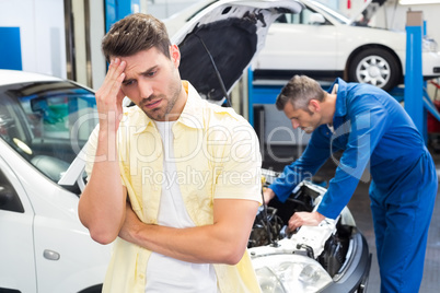 Customer feeling worried about his car