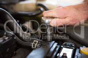 Mechanic working on an engine