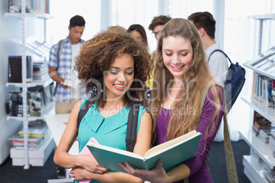 Students reading over their class notes