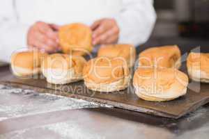 Close up of tray with bread