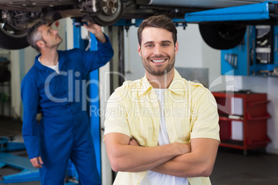 Customer smiling at the camera