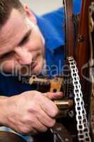 Mechanic working on an engine