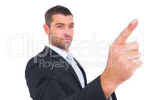 Businessman pointing with finger