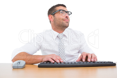 Businessman working at his desk