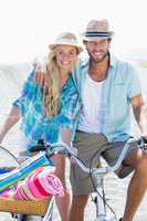 Cute couple on a bike ride