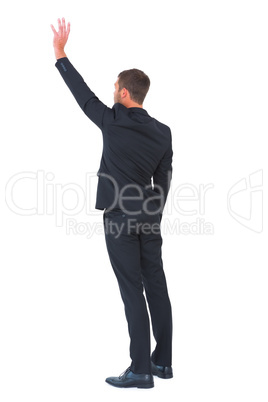 Businessman put his hand up