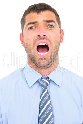 Businessman screaming