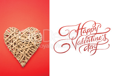 Composite image of wicker heart ornament