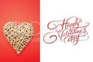 Composite image of wicker heart ornament