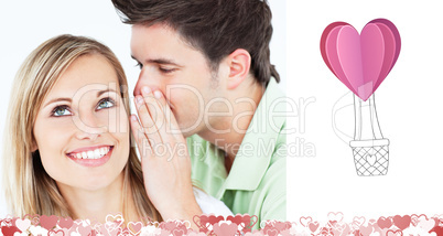 Composite image of cute valentines couple