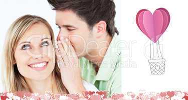 Composite image of cute valentines couple