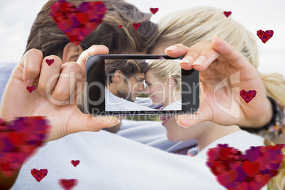 Composite image of valentines couple