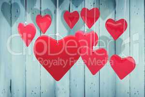Composite image of love hearts