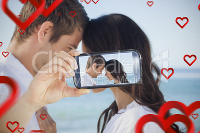 Composite image of valentines couple