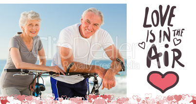 Composite image of cute valentines couple