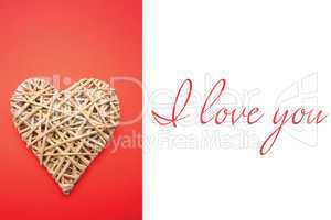 Composite image of wicker heart ornament