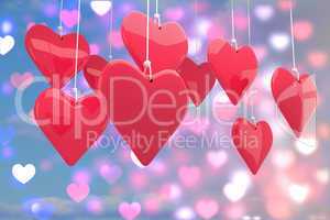 Composite image of love hearts