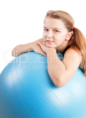 girl with fitness ball