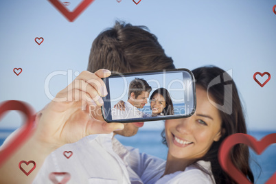 Composite image of valentines couple