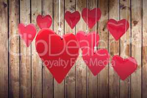 Composite image of love hearts