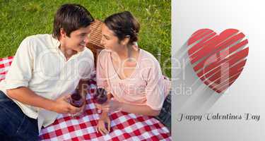 Composite image of cute valentines couple