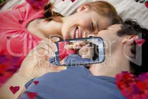 Composite image of valentines couple