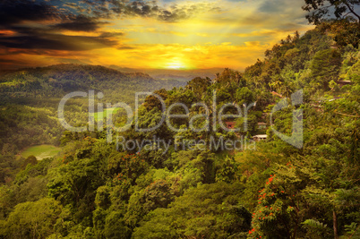 mountain landscape and sunrise