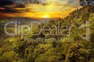 mountain landscape and sunrise