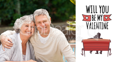 Composite image of cute valentines couple