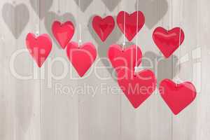 Composite image of love hearts