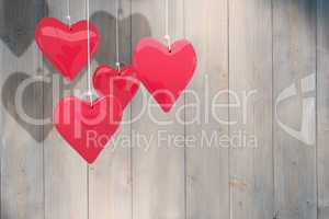 Composite image of love hearts