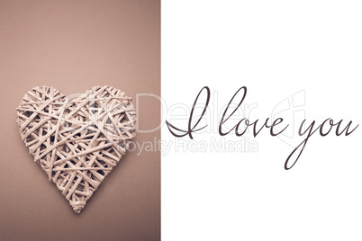 Composite image of wicker heart ornament