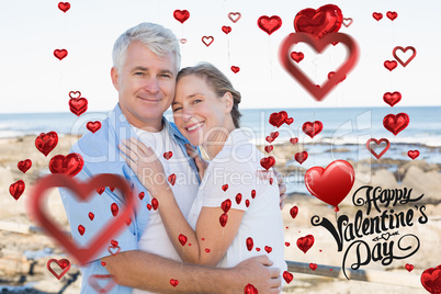 Composite image of cute valentines couple