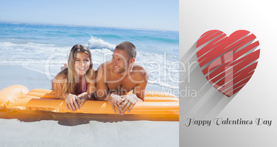 Composite image of cute valentines couple