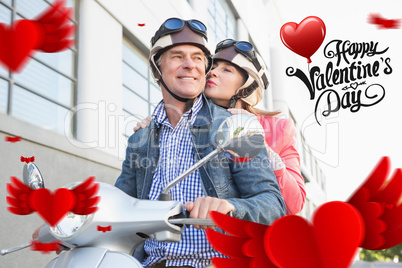 Composite image of cute valentines couple