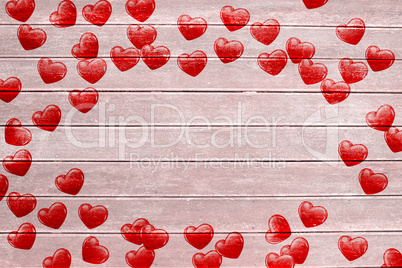 Composite image of red love hearts