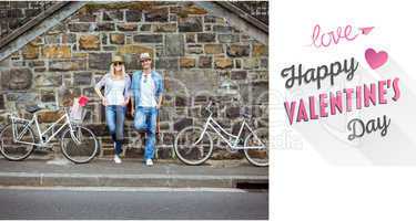 Composite image of cute valentines couple