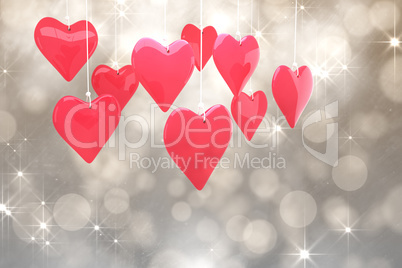 Composite image of love hearts