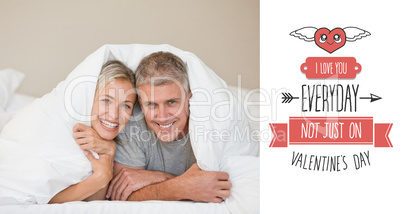 Composite image of cute valentines couple