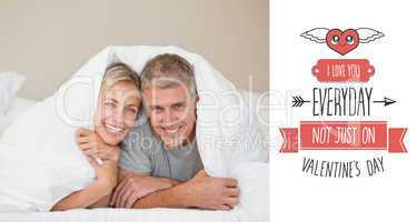 Composite image of cute valentines couple