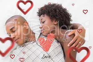 Composite image of cute valentines couple