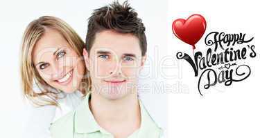 Composite image of cute valentines couple