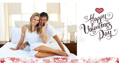 Composite image of cute valentines couple