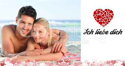 Composite image of cute valentines couple