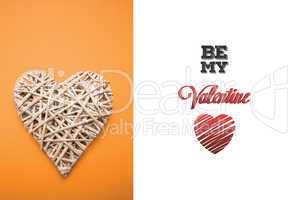 Composite image of wicker heart ornament