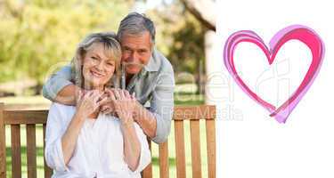 Composite image of cute valentines couple