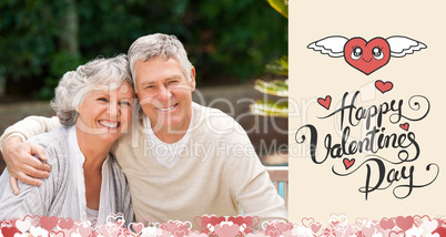 Composite image of cute valentines couple