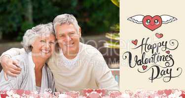 Composite image of cute valentines couple