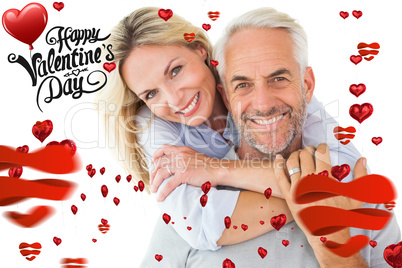 Composite image of cute valentines couple