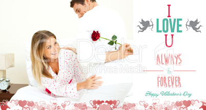 Composite image of cute valentines couple